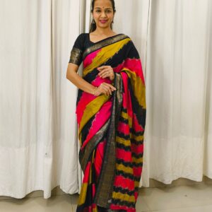 Designer Saree With Zari Berry
